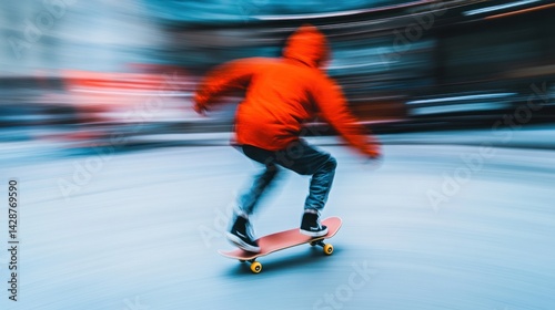 Dynamic Skateboarding in Urban Blur: A Motion-Capture Masterpiece