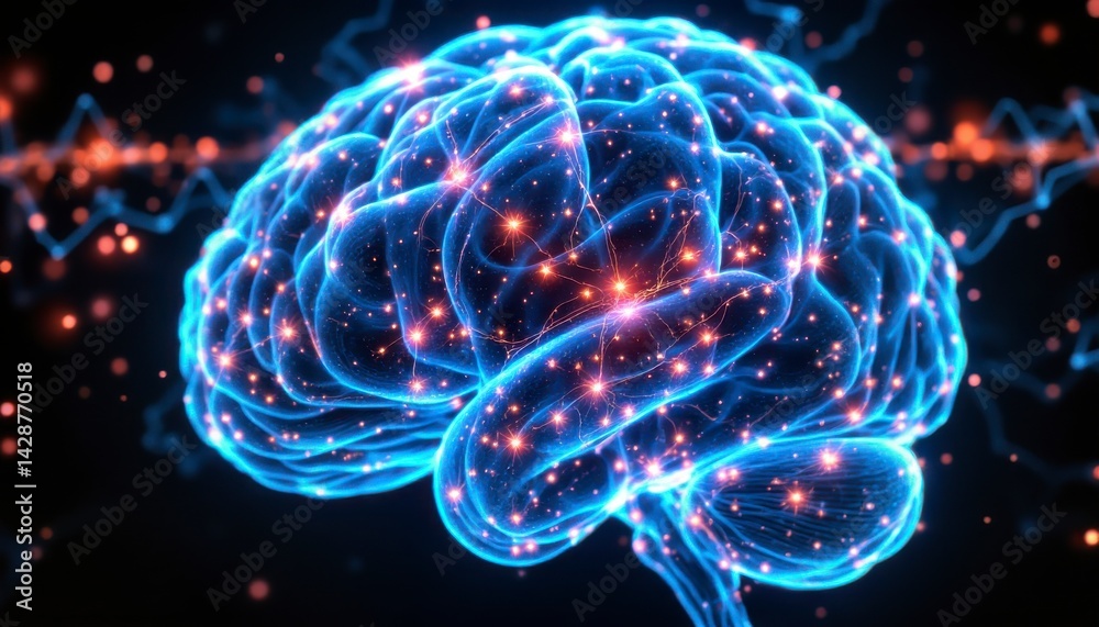 Innovative brain visualization technology digital realm graphic design neural networks futuristic concept Innovative brain visualization technology digital realm graphic design neural networks futuristic concept