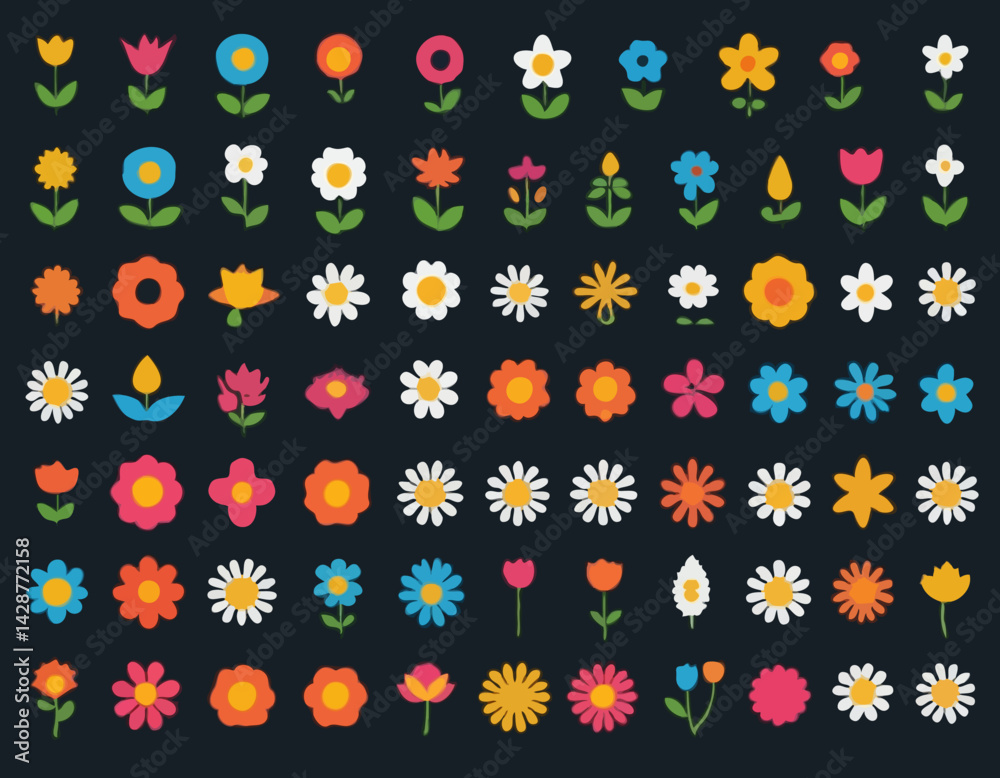 Flower icon collection - vector illustration Flower icon collection - vector illustration