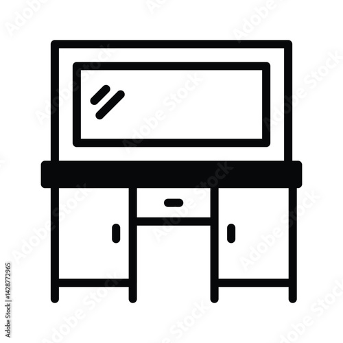 Check this amazing linear style icon of vanity table