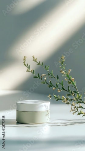 Serene Skincare: Natural Beauty Product in Sunlight