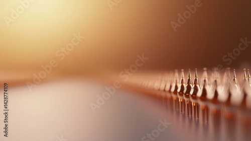 Close-Up View of Precision Needle Tips with Soft Blurred Background