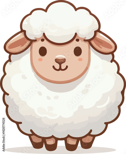 Cute Cartoon Sheep Set in Vector Style