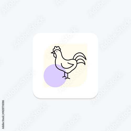 Rooster, vector, pixel perfect, illustrator file