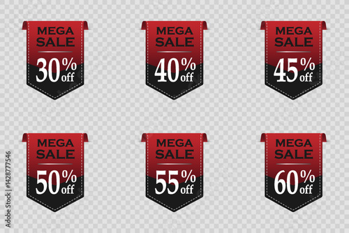 Mega sale banner with text. Discounts special offer.