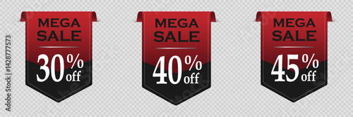 Mega sale banner with text. Discounts special offer.