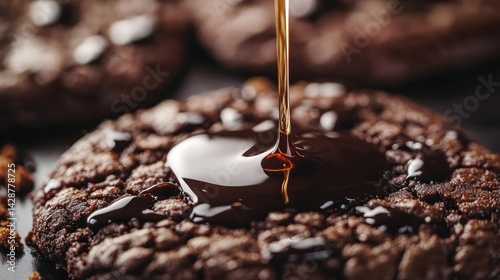 Decadent Chocolate Cookie Drizzled with Melted Chocolate