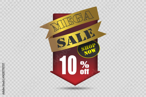 Banner sale discounts and sales, and percentages. On a transparent background.