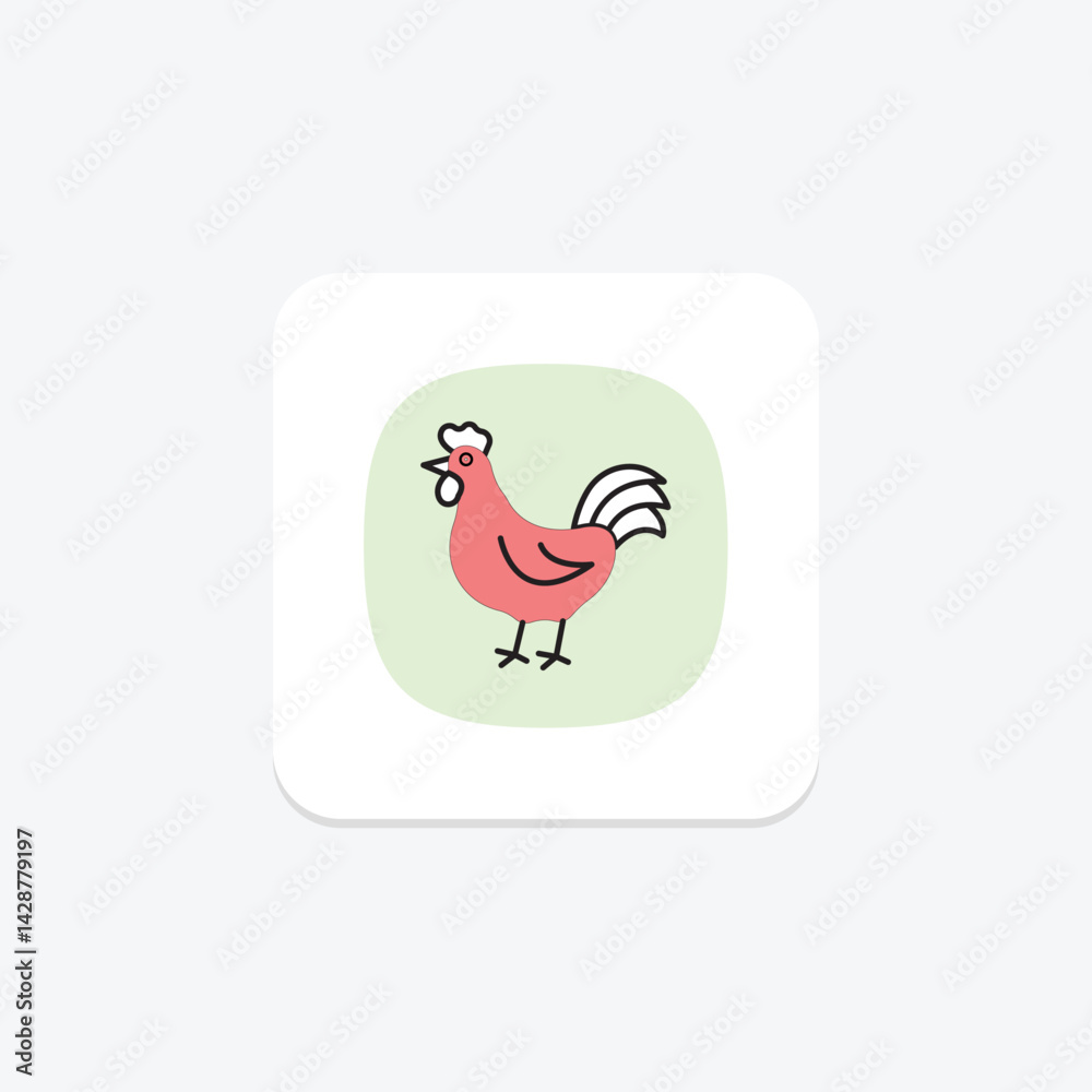 Fototapeta premium Cockerel, vector, pixel perfect, illustrator file