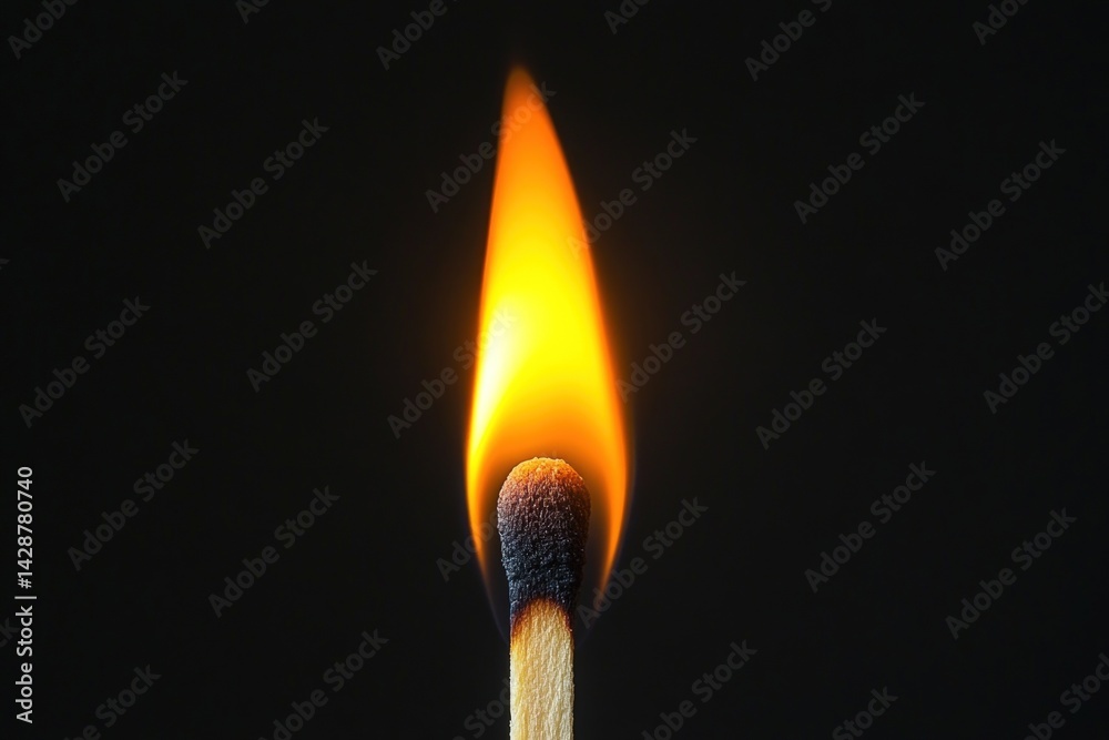 Single match ablaze Single match ablaze