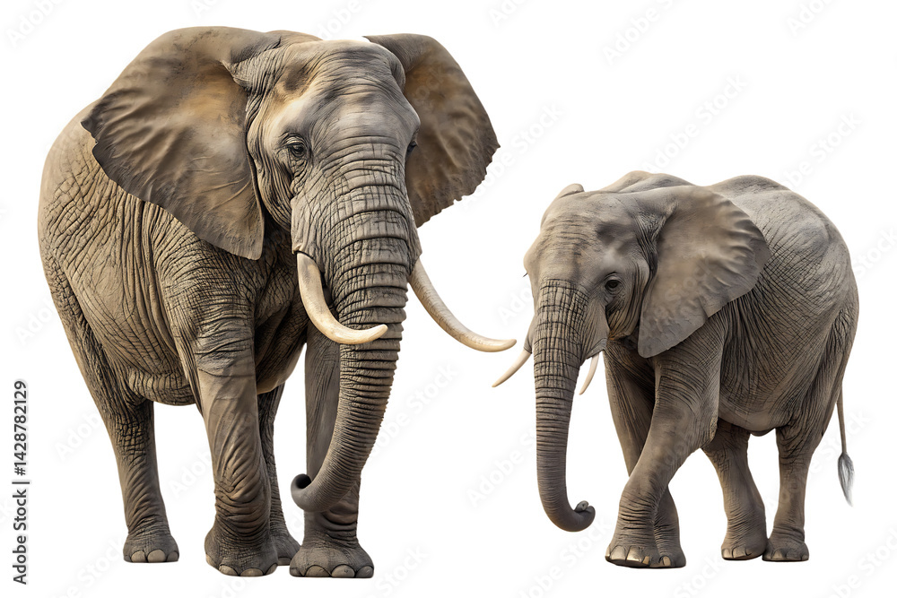Obraz premium Pair of Elephants – High‑Res Realistic Wildlife Art