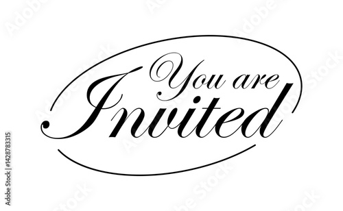You are invited elegant card design with elegant frame. Invitation text banner