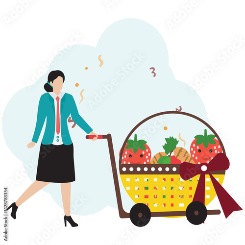 Shopping Basket Full of Items