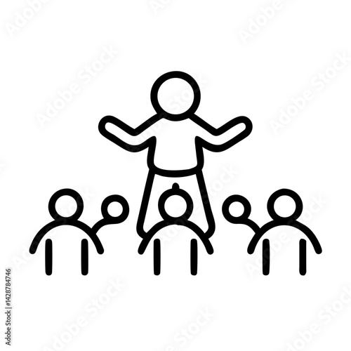 Educator with a group of toddlers in a playful atmosphere with copy space