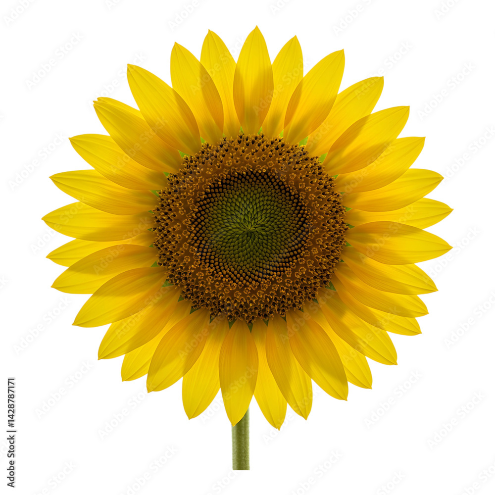 Fototapeta premium Close-Up of a Single Sunflower Head Radiating Cheerful Energy and Warmth