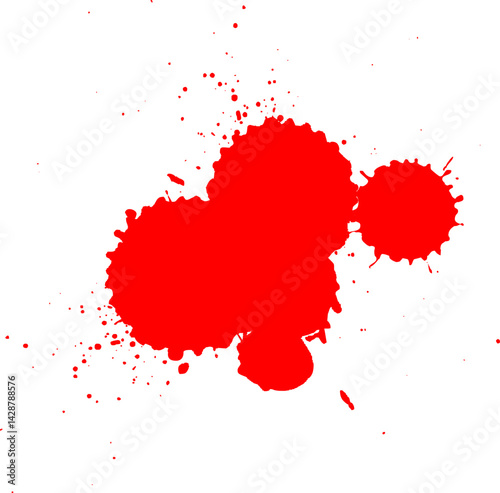 red watercolor brushed painting drip splatter splash artistic grunge graphic element
