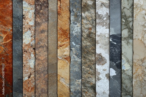 Obraz na płótnie Natural stone texture with a variety of earth tones and rugged surfaces. w salonie