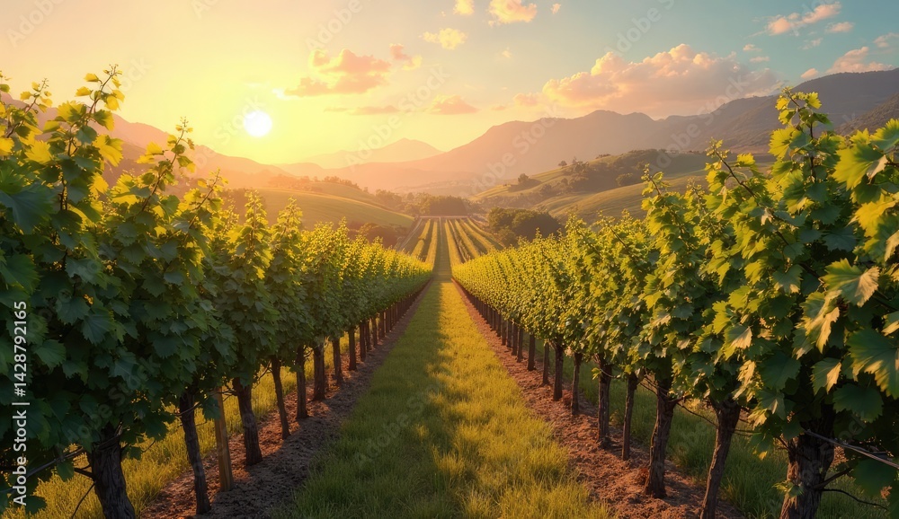 Naklejka premium vineyard in autumn