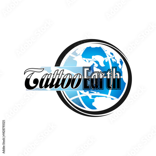 Vector Illustration Logo Icon Globe And Airplane Tourism And Travel Stock Illustration