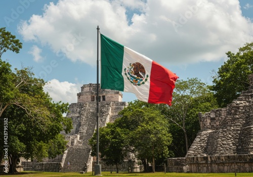 Wallpaper Mural Mexico Flag Mayan Ruins Jungle Background Torontodigital.ca