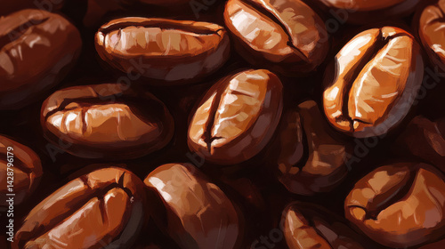 Rich and Aromatic Coffee Beans Background for Beverage Design