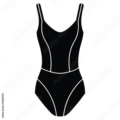 Isolated Black Vector Dancer using Element leotard With White Background