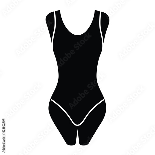 Isolated Black Vector Dancer using Element leotard With White Background