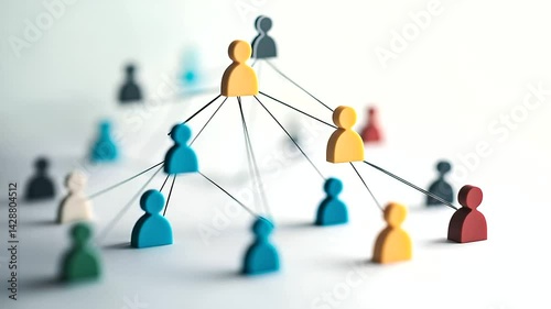 Wallpaper Mural A visually striking organizational chart with colorful human-shaped figures connected by lines, illustrating company hierarchy and workflow. Torontodigital.ca