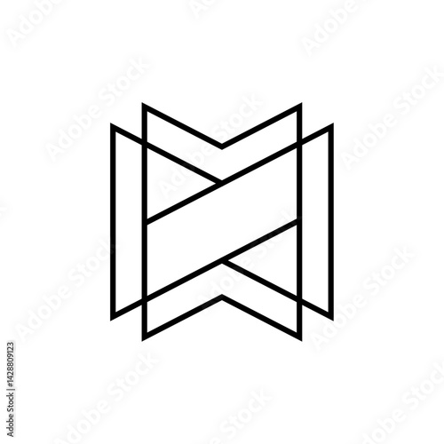 Geometric design: A visually appealing monochrome illustration of an intricate geometric pattern, perfect for adding a touch of elegance to any design or project.