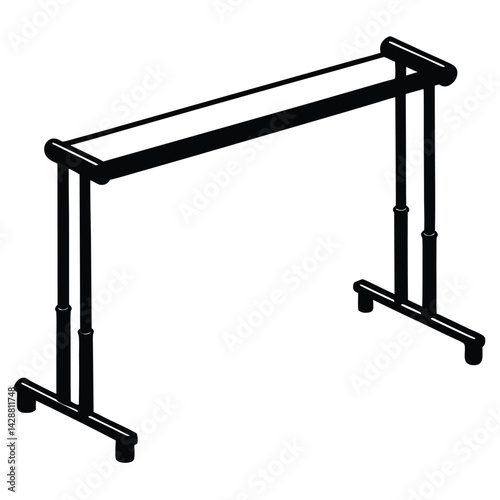 Isolated Black Vector Dancer using Element portable barre With White Background
