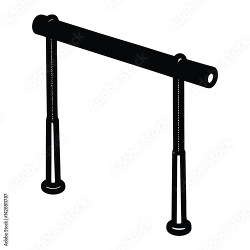 Isolated Black Vector Dancer using Element portable barre With White Background