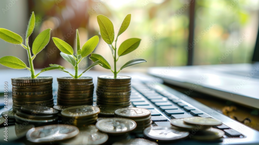Business and finance planning concept with calculator and stack money coins. Business and finance planning concept with calculator and stack money coins.