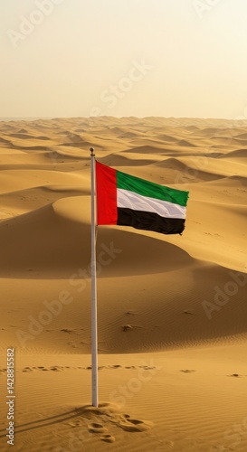 Wallpaper Mural UAE Flag Desert Landscape Dubai Context Background Torontodigital.ca