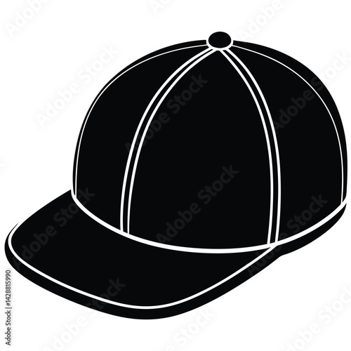 Isolated Black Vector Dancer using Element snapback hat With White Background