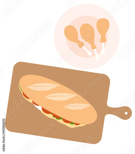 vector illustration of a breakfast