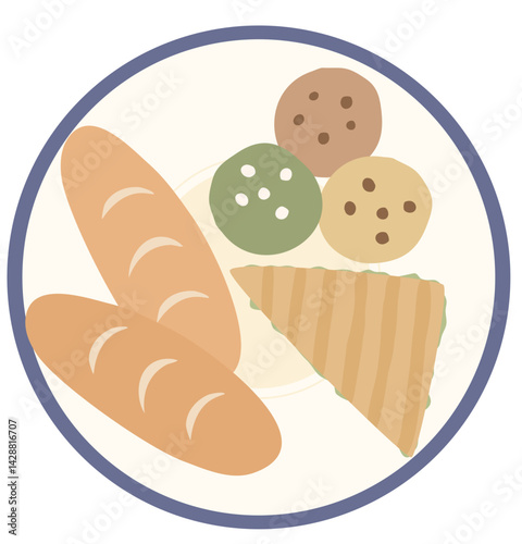 Hand drawn picnic dessert illustration