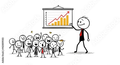Stickman Organizing Office Workflow on White Background	A stickman efficiently manages office tasks with documents, calendars, and checklists, symbolizing productivity and time management