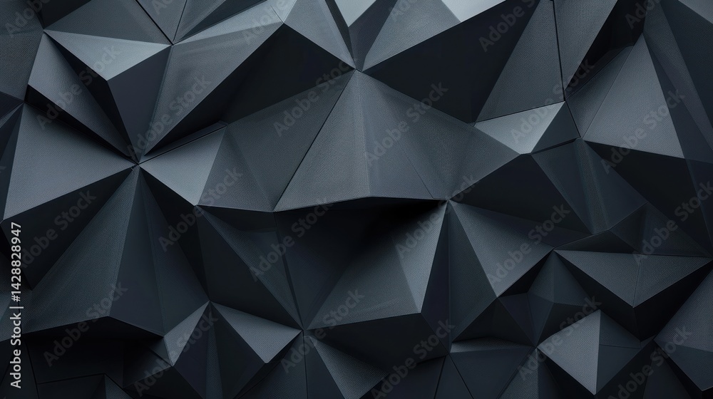 Black or dark grey 3d geometric shape texture design background. Generate AI image Black or dark grey 3d geometric shape texture design background. Generate AI image