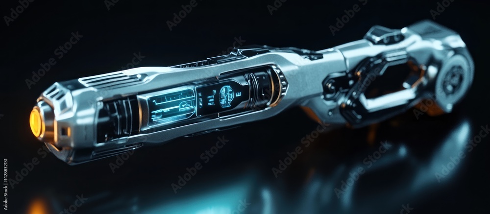 Obraz premium Futuristic weapon renders on dark background