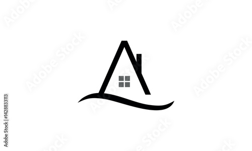 a graphic image with a beach lodge theme, on a white background. vector graphic base.