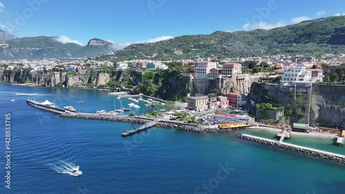 Wallpaper Mural Sorrento Beach At Sorrento In Naples Italy. Coastal City. Waterfront Landscape. Sorrento Beach At Naples Italy. Beach Scenery. Medieval Buildings. Sorrento Skyline. Amalfi Coast. Torontodigital.ca