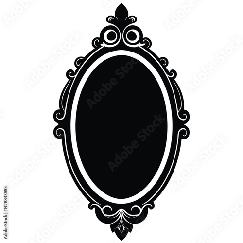 Isolated Black Vector Dancer using Element wall mirror With White Background