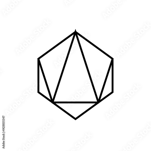 Geometric Precision: A minimalist representation of a complex geometric shape, showcasing precise lines and angles against a stark background.