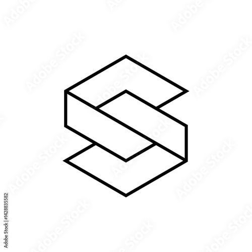 Elegant Geometric Design: A striking minimalist representation, where simple lines intertwine to craft an intricate visual, inviting contemplation and appreciation of form.