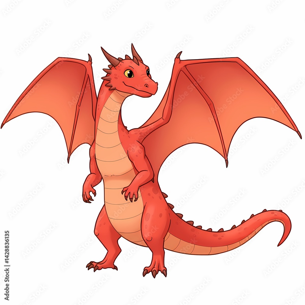 Naklejka premium Gentle Dragon Portrait in a Minimalist Aesthetic: An Appealing and Understated Artwork