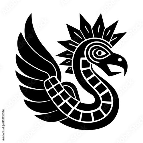 Aztec mythology creature vector graphic design art silhouette