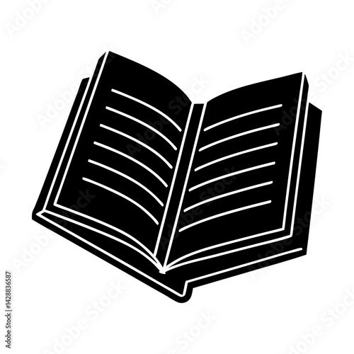 Open book reading study education knowledge learning silhouette