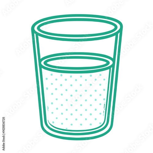 Outline illustration of a glass filled with water