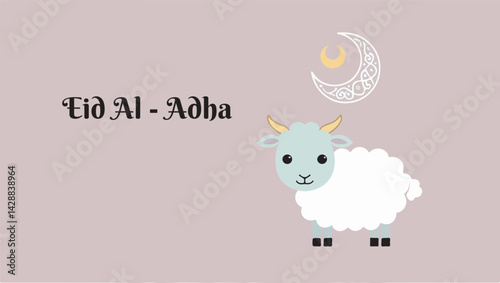 Eid al-Adha Vector Collection: Cute Sheep and Festive Elements