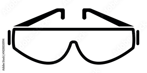 Safety glasses icon, outline style safety glasses icon, sunglasses icon vector in trendy flat style illustration isolated on white background.